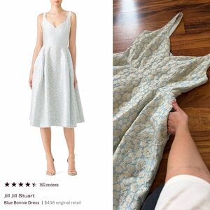 Elegant Blue/Ivory Floral Dress sz 8